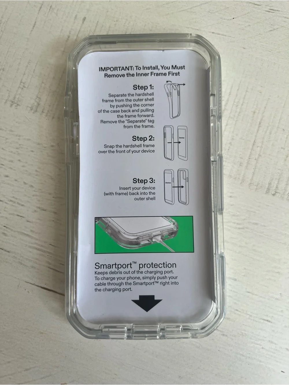 Clear Protective Phone Case with SmartPort Protection - Transparent